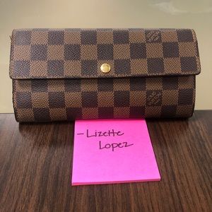Louis Vuitton Damier Ebene Long Sarah Wallet